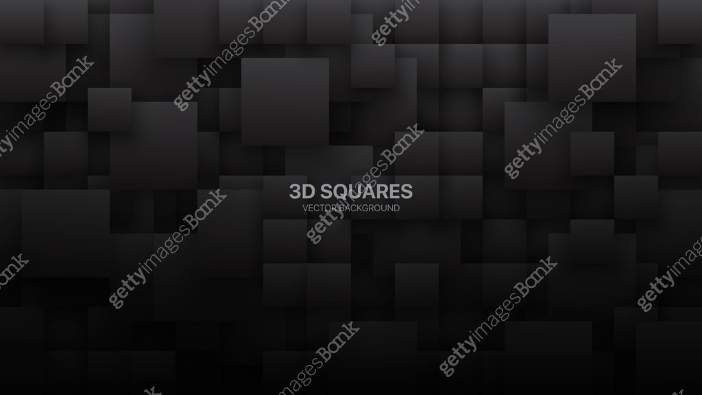 Conceptual 3D Vector Different Size Square Blocks Technologic Dark Gray ...