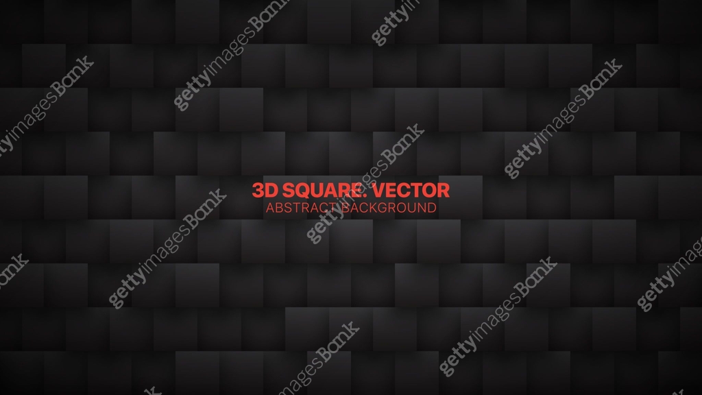 3D Vector Square Blocks Pattern Technological Dark Mode Abstract ...
