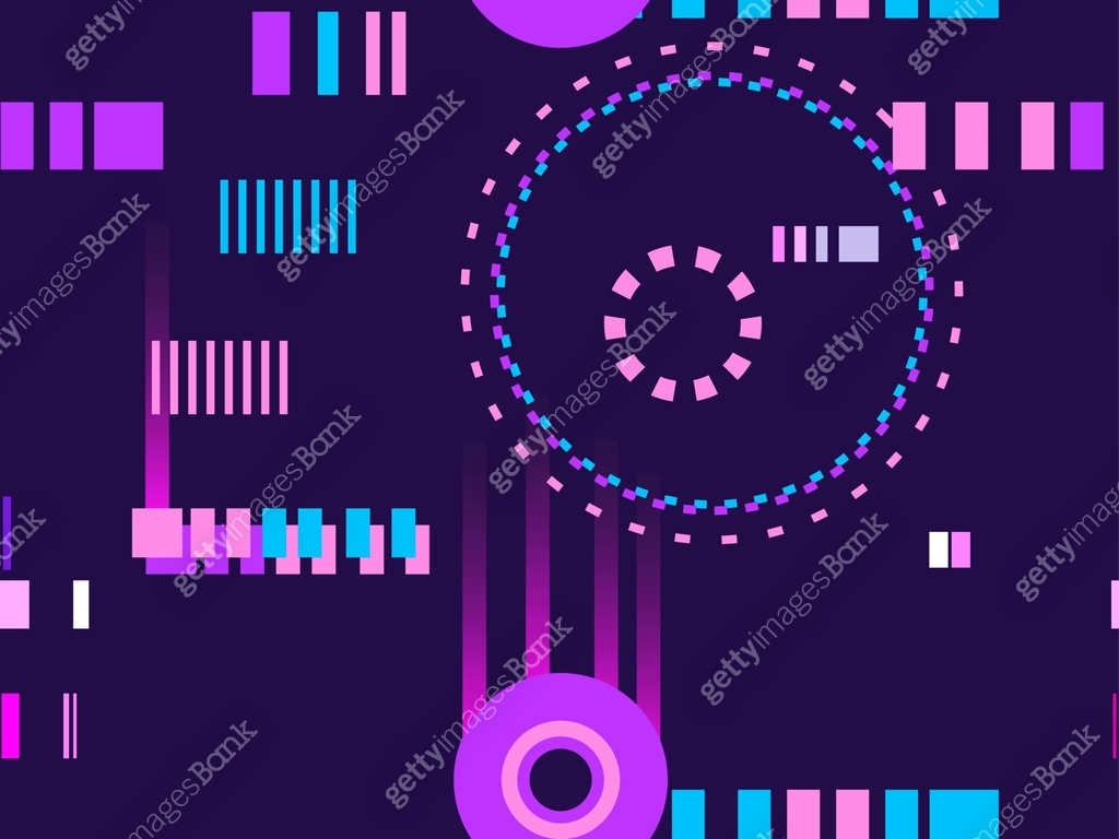 Cyberpunk seamless pattern. Retro futurism of the 80s. Signal error ...