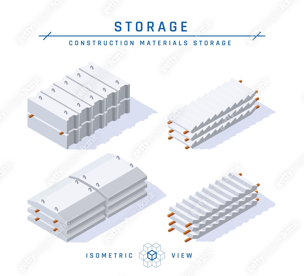 Concrete storage in isometric view, vector icon 이미지 (1192760473) 일러스트 ...