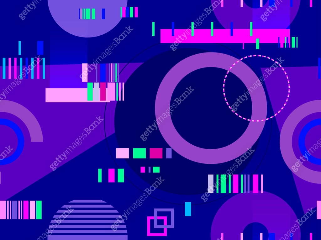 Cyberpunk seamless pattern. Retro futurism of the 80s. Signal error ...