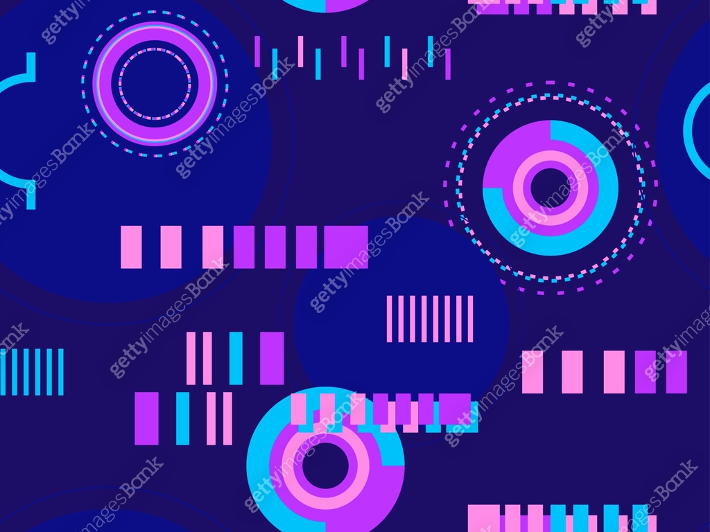 Cyberpunk seamless pattern. Retro futurism of the 80s. Signal error ...