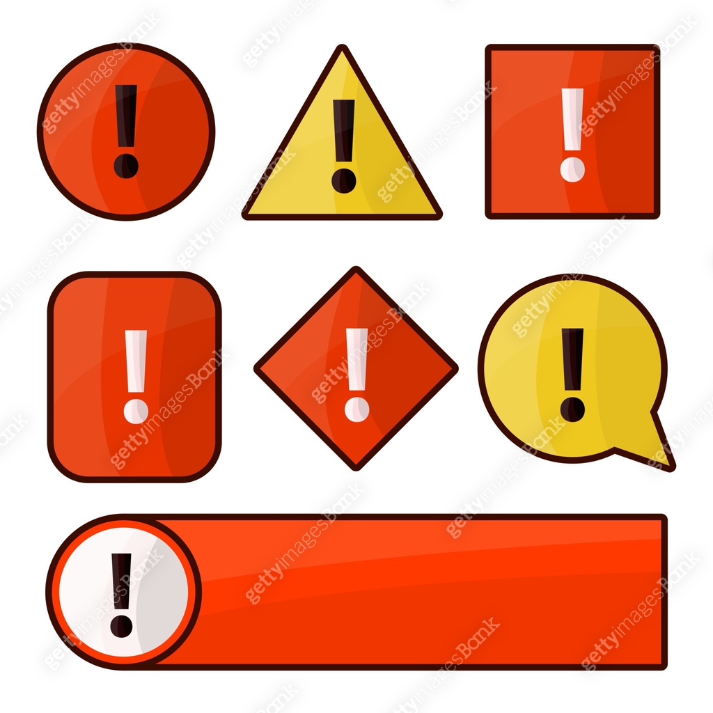 Beware Icon Vector Exclamation mark set beware icons vector. Danger sign collection in ...