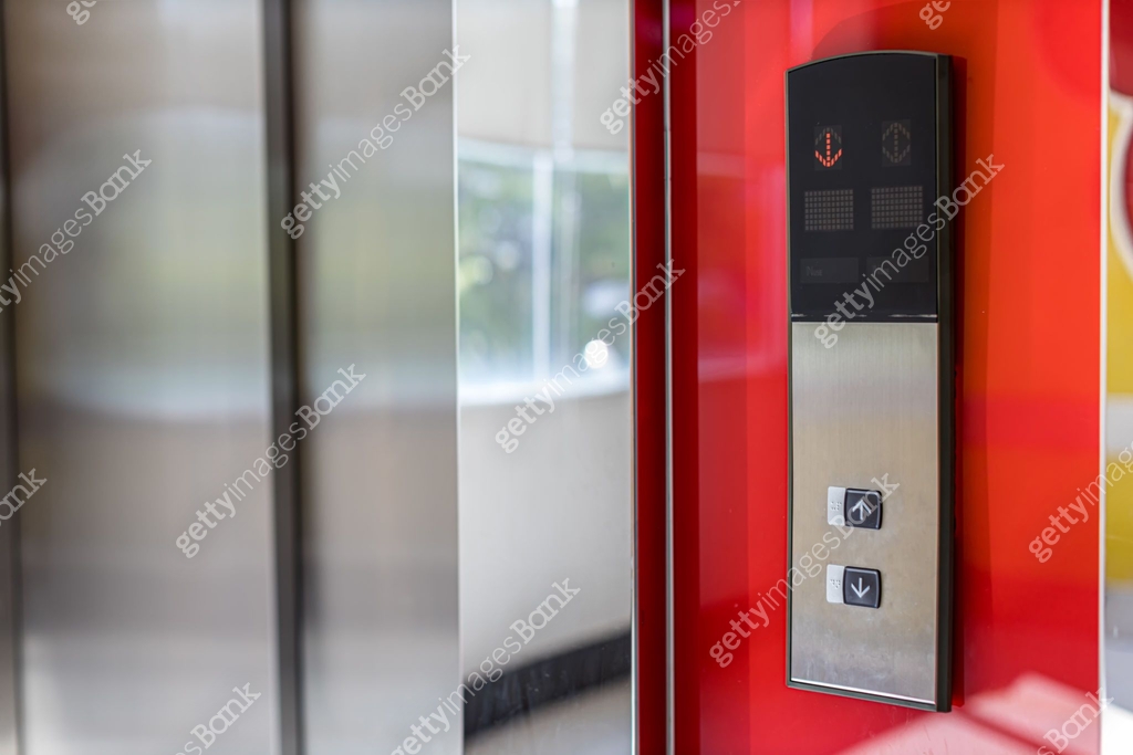 securing lift or elevator access control. elevator access control, Hand ...