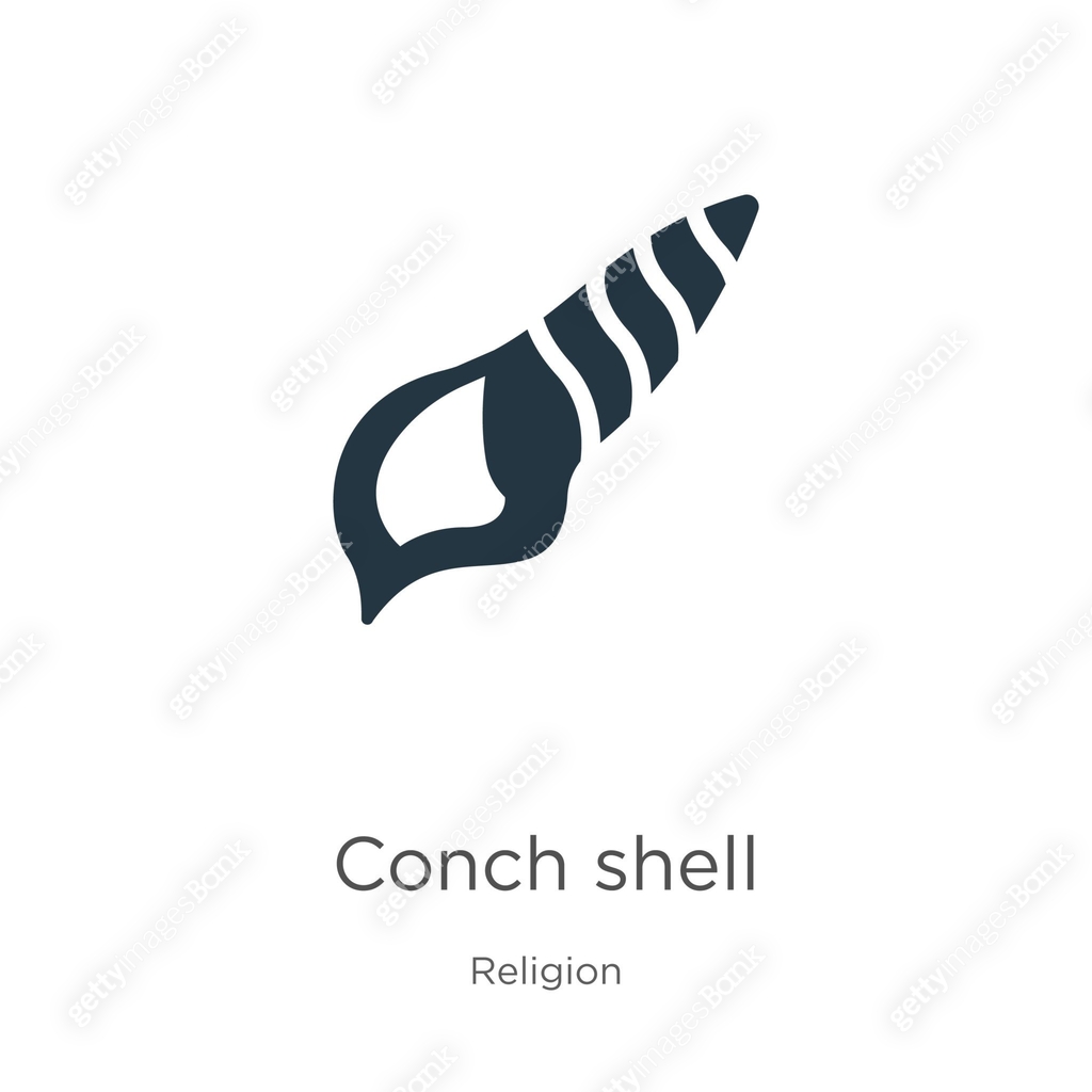 Conch shell icon vector. Trendy flat conch shell icon from religion ...