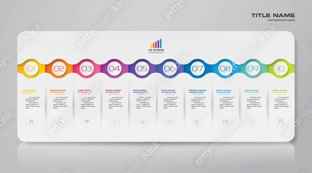 Editable Process Info Graph 10 steps simple&editable process chart infographics element. 이미지 ...