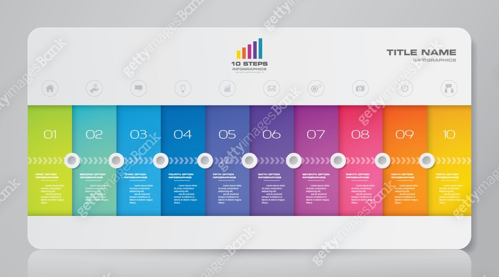 Editable Process Info Graph 10 steps simple&editable process chart infographics element. 이미지 ...