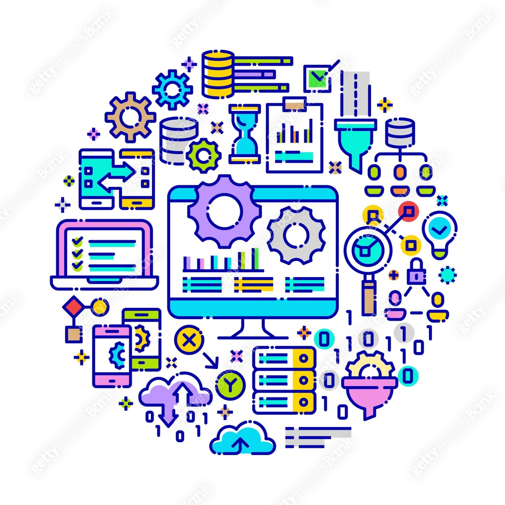 Big Data Processing Vector Illustration Concept. 이미지 (1201100969) 일러스트 ...