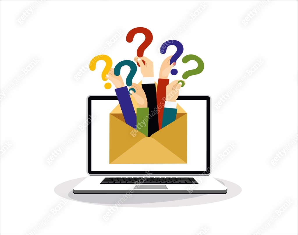 Human hands holding question mark, FAQ in flat design style, vector ...