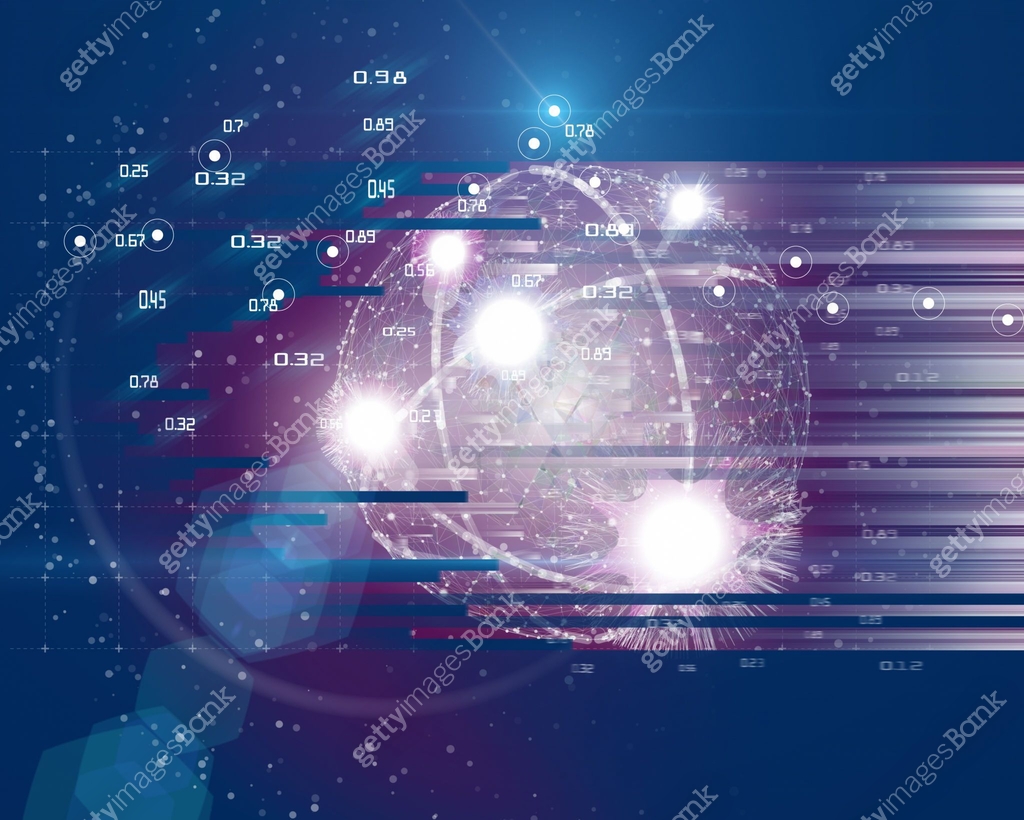 Abstract Learning Computers Quantum computing abstract tech background concept. Learning artificial ...