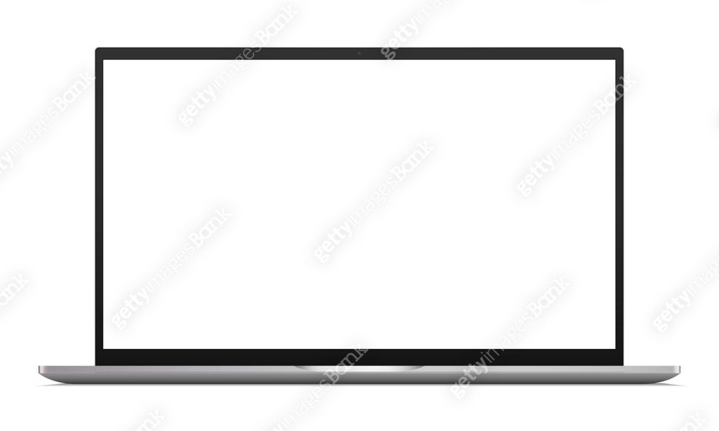 Laptop computer mockup with blank screen, front view 이미지 (1202032287 ...