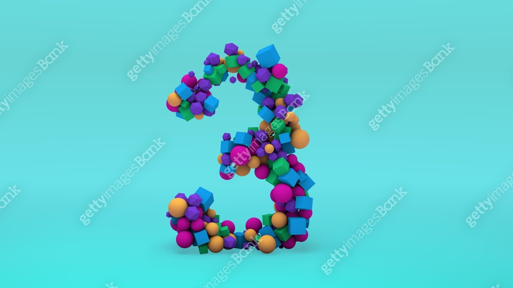 Number Tree formed with geometric shapes 이미지 (1198336116) 일러스트, 무료 일러스트 ...