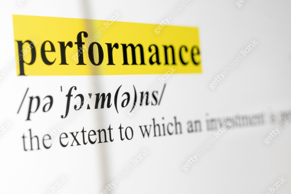 Performance Text Macro Shot Highlighted in Yellow Color On Computer ...
