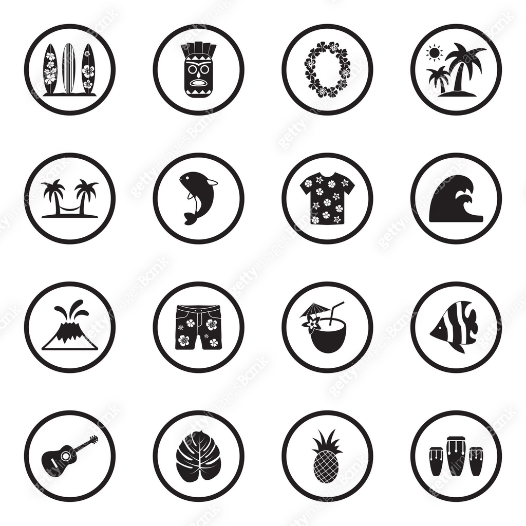 Hawaii Questions Icon Hawaii Icons. Black Flat Design In Circle. Vector Illustration. 이미지 ...