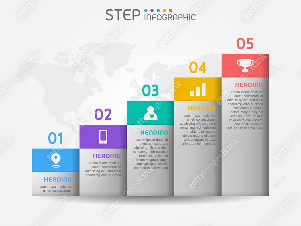 Graph Shape. Step Bar graph shape elements of chart,diagram with steps,options,processes ...