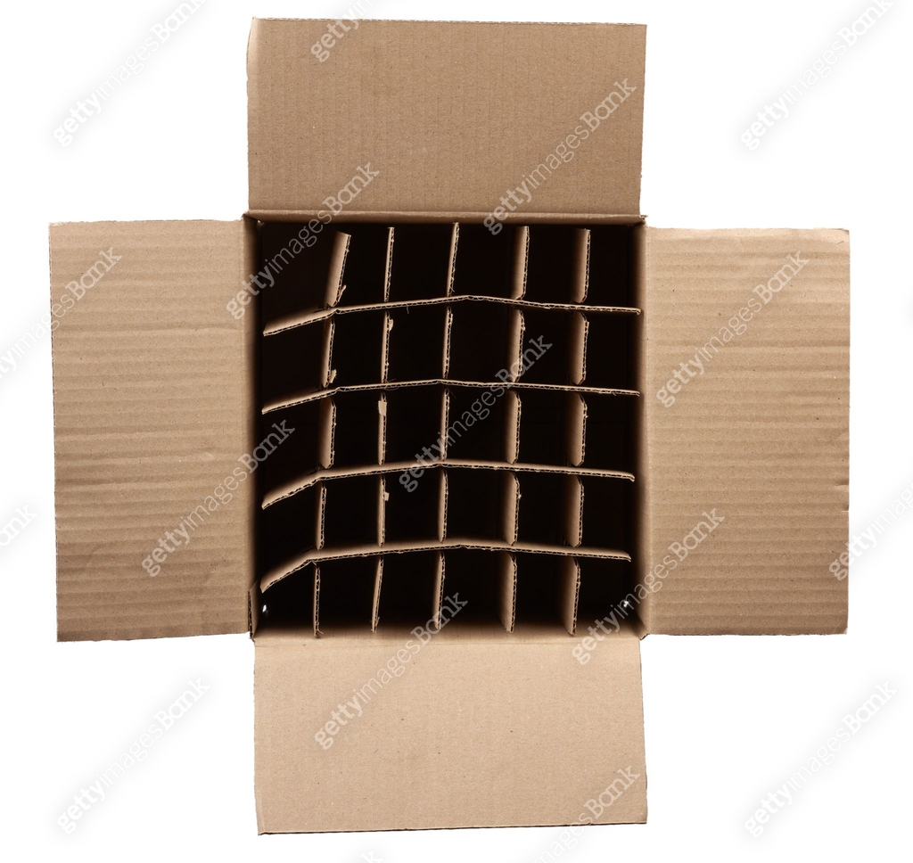 Box Without Partition open empty cardboard box with partitions for transporting broken items ...
