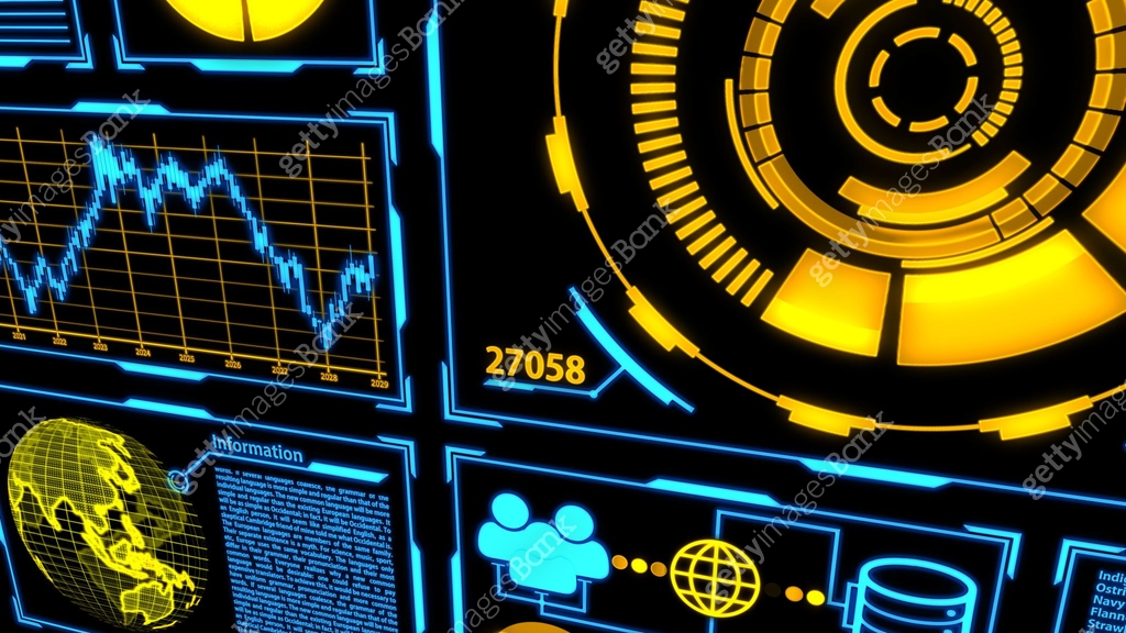 Data Transfer, Transmission and Digital Transformation Screen with ...