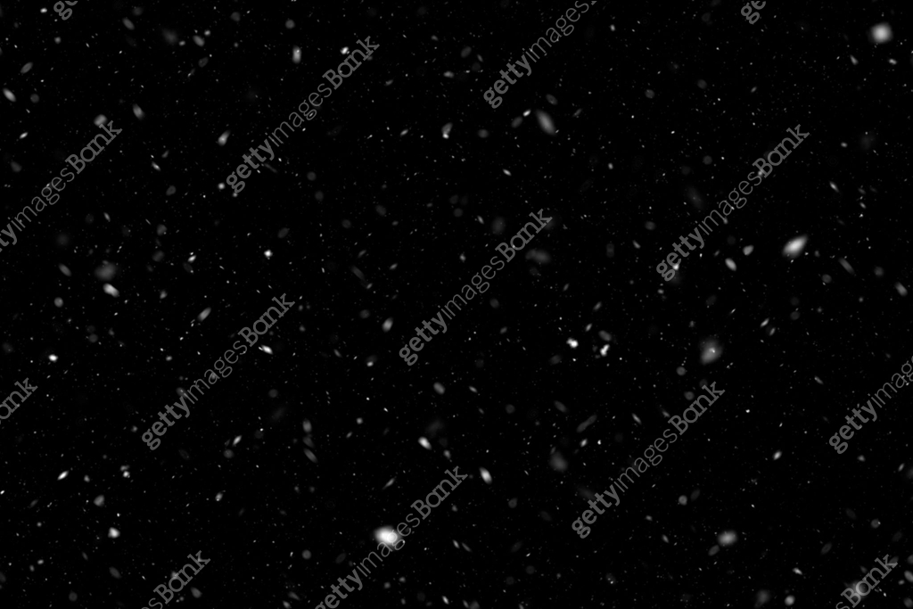 Snow or snowflake storm falling. White dots falling powder glitter ...