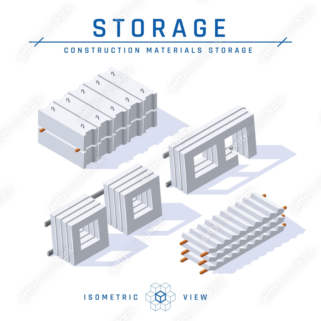 Panel Box Isometric Concrete panels in isometric view, vector icons 이미지 (1208428039) 일러스트 ...