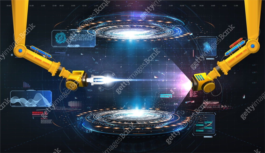 Industrial technology concept. Futuristic circle vector HUD, GUI, UI ...