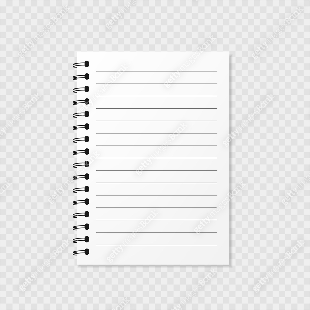 Empty Note Pad Window Note pad blank, template. Clear sheet of paper. Vector illustration ...