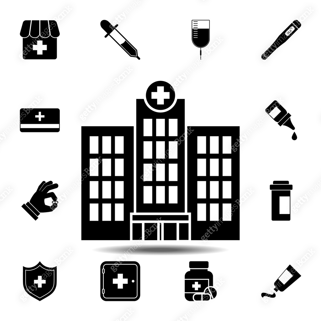 The hospital, infirmary icon. Simple glyph vector element of Medecine ...