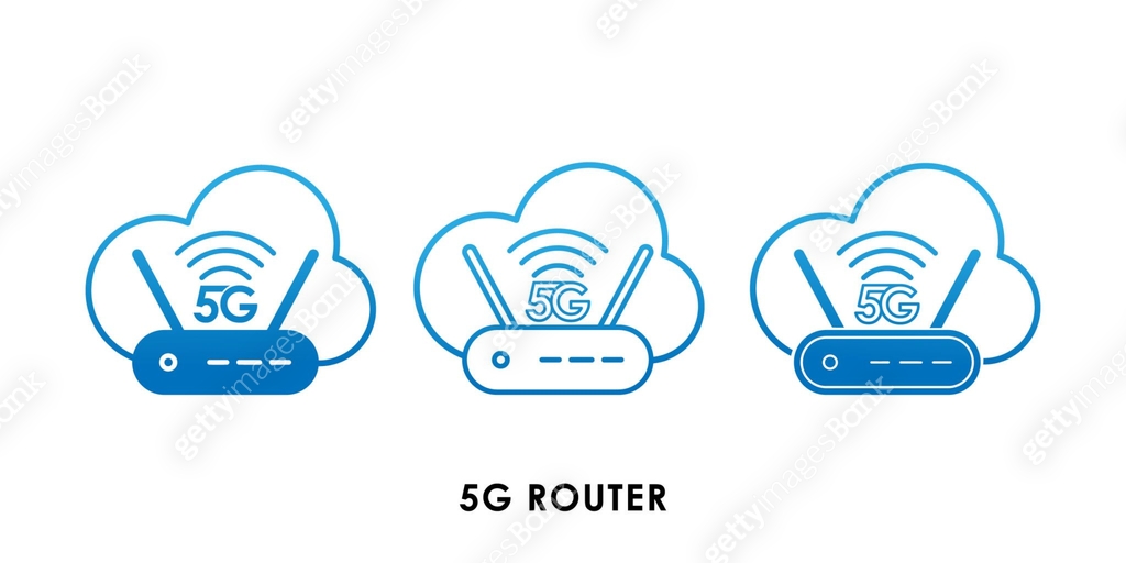 5G Router icon logo vector illustration. 5G internet connection vector ...