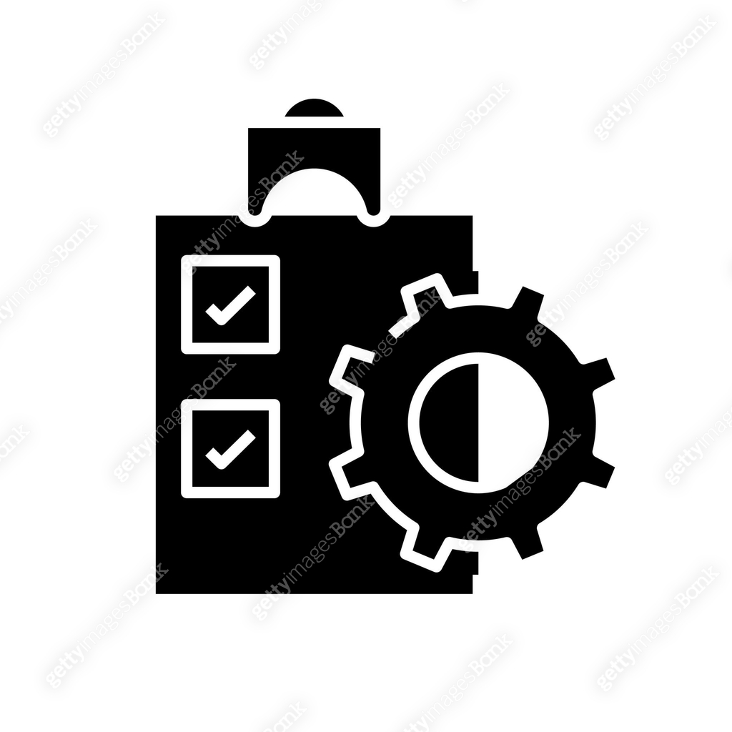 Task schedule black icon, concept illustration, vector flat symbol ...