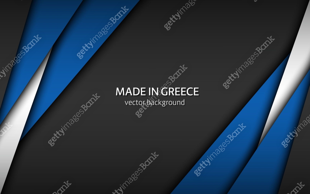 Greek Color Header Made in Greece, modern vector background with Greek colors, overlayed ...