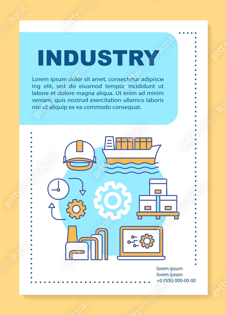 Industry brochure template layout. Product manufacturing process. Flyer ...