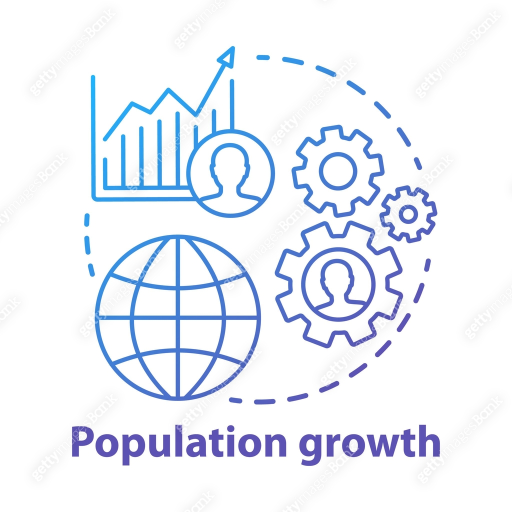 Population growth concept icon. World human overpopulation idea thin ...