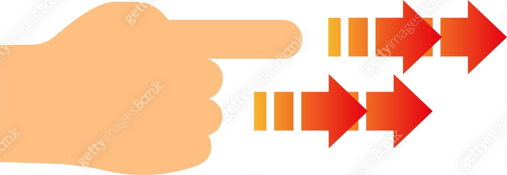 Index finger pointing any directions with arrows. 이미지 (1213370701) 일러스트 ...