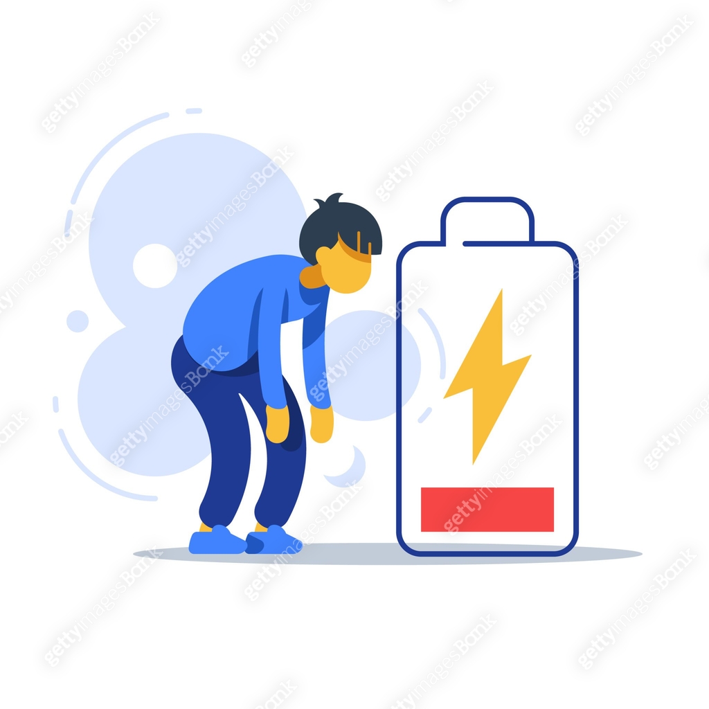 Chronic tired man, exhausted boy, female character feeling weak, low ...