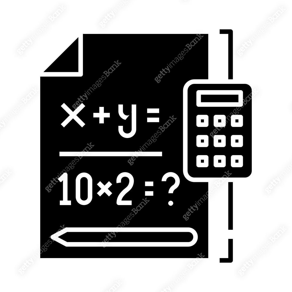 Mathematical equation black icon, concept illustration, vector flat ...