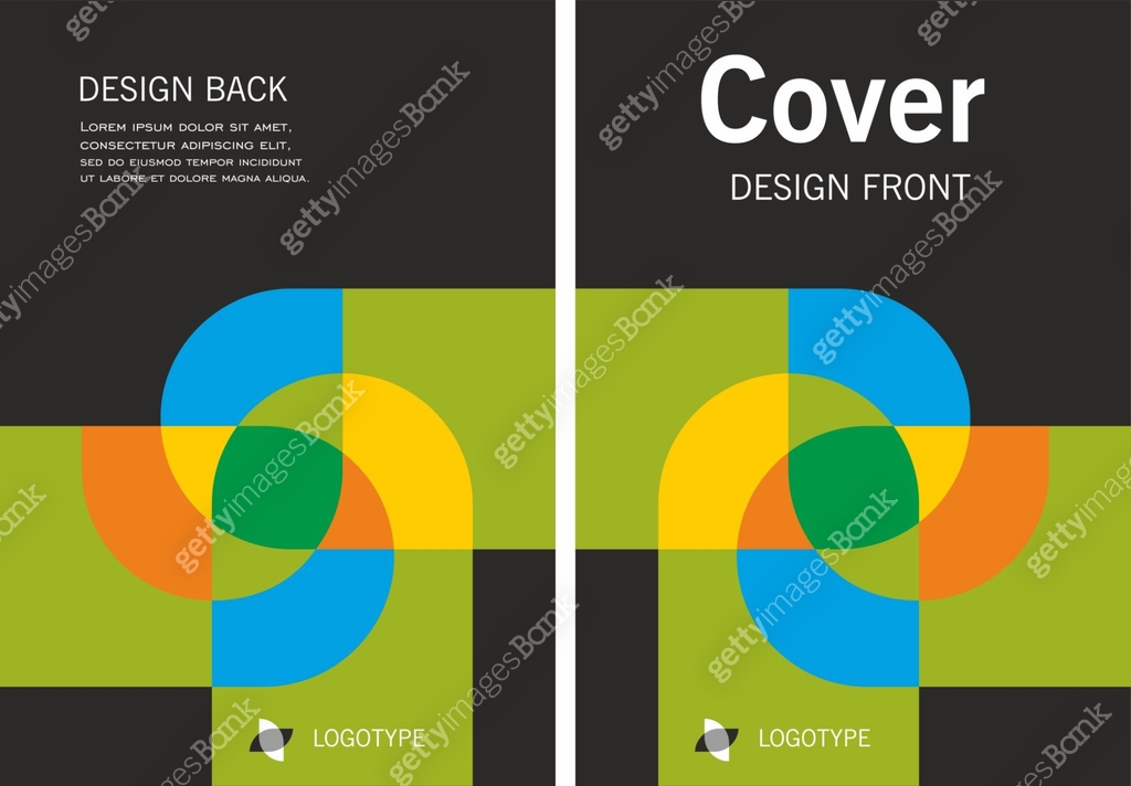 Vector illustration with abstract artistic geometry design with front ...
