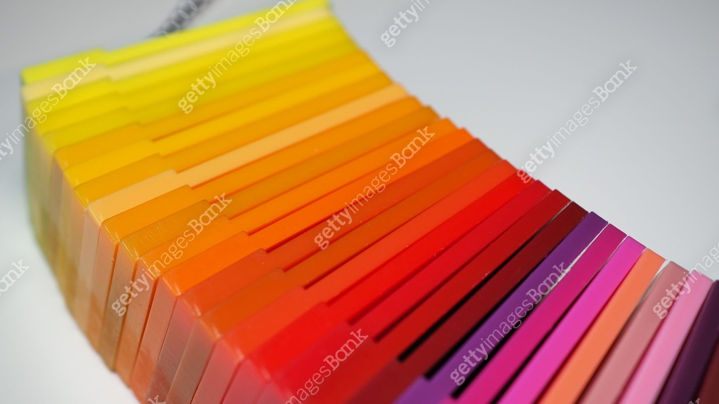 Product Color Sample Plastic color swatches book. Sample colors catalogue for plastic ...