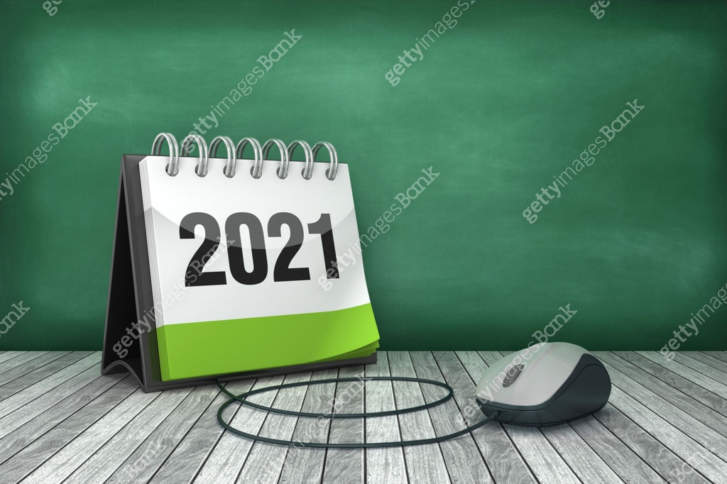 2021 Year Calendar with Computer Mouse - 3D Rendering 이미지 (1217429086 ...