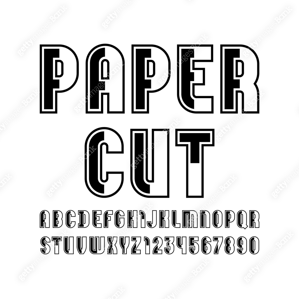 Outline font, urban modern trendy alphabet, stylish letters and numbers ...