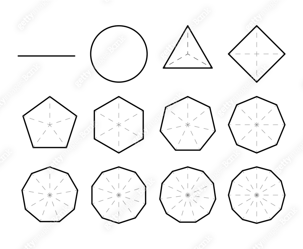 Set of geometric shapes. Polygons. Set of polygon shapes with different ...
