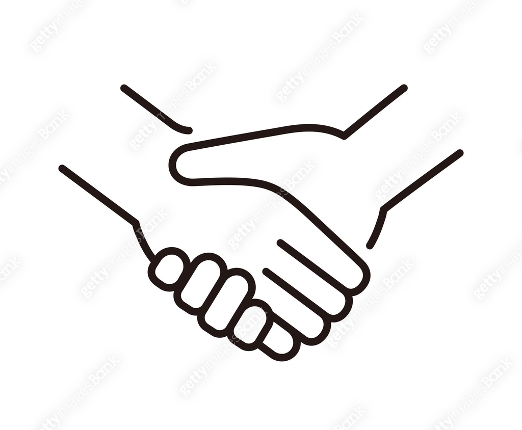 shaking hands, thin line vector illustration 이미지 (1216184787) 일러스트, 무료 ...