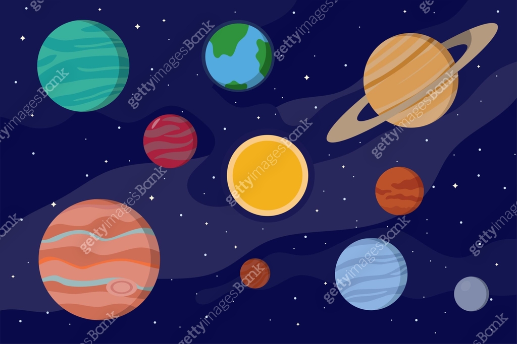 Planets of solar system. Vector set of cosmic objects. 이미지 (1218693159 ...