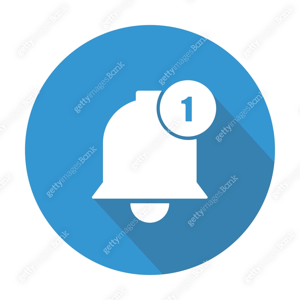 Notification bell icon in flat style. bell alert symbol for incoming ...