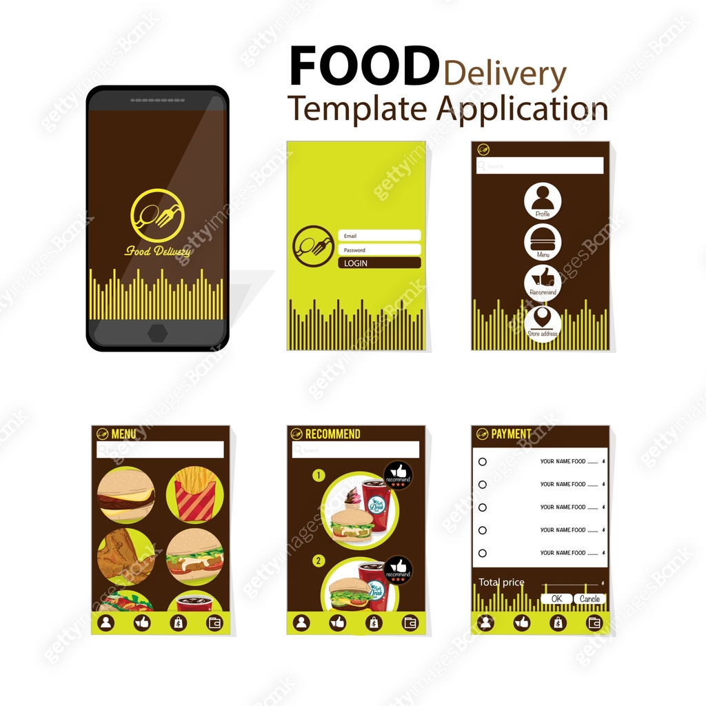 menu template application mobile food delivery 이미지 (1225515041) 일러스트 ...