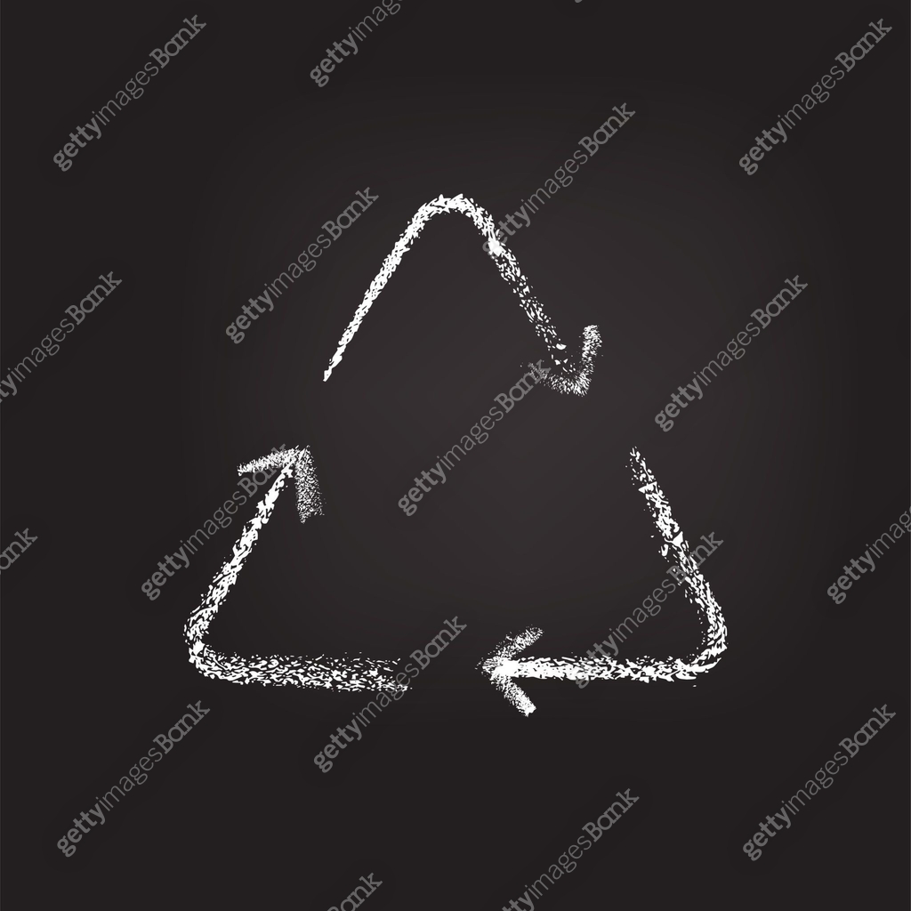 Eco recycling chalk sign on blackboard backdrop 이미지 (1225720235) - 게티이미지뱅크