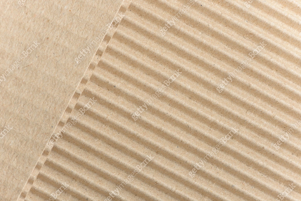 Carton or cardboard packing material. Texture of corrugated paper ...