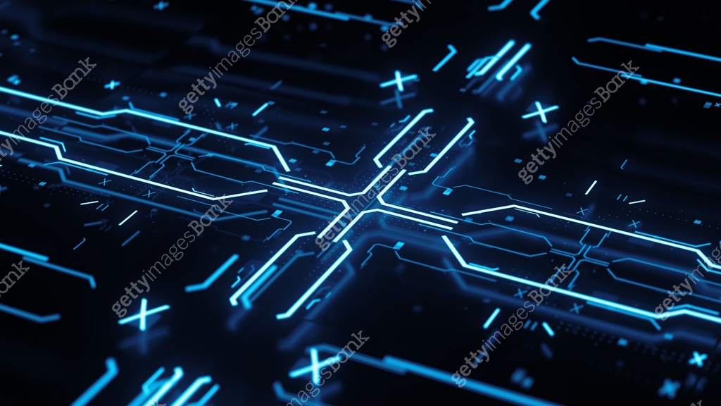 3d render abstract complex technology background with a lot of graphic ...