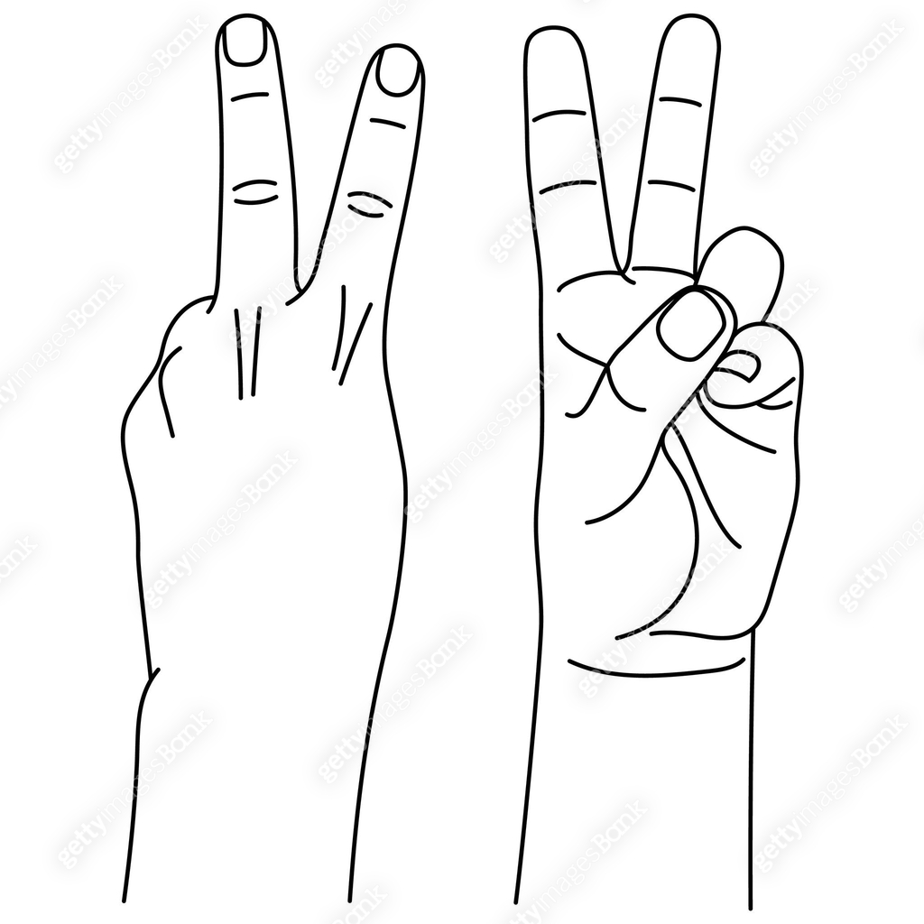 Hand gesture in form letter V. 이미지 (1226170242) 일러스트, 무료 일러스트, 아이콘, 무료 ...