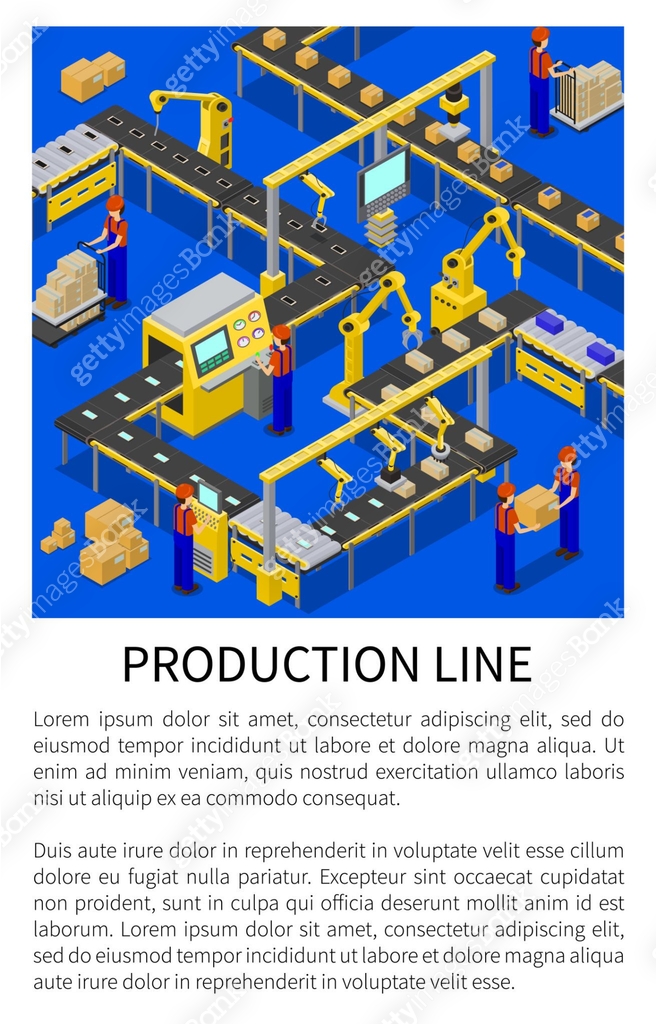 Factory Scheme Production Line Abstract Scheme of Modern Factory 이미지 (1226186678) 일러스트 ...