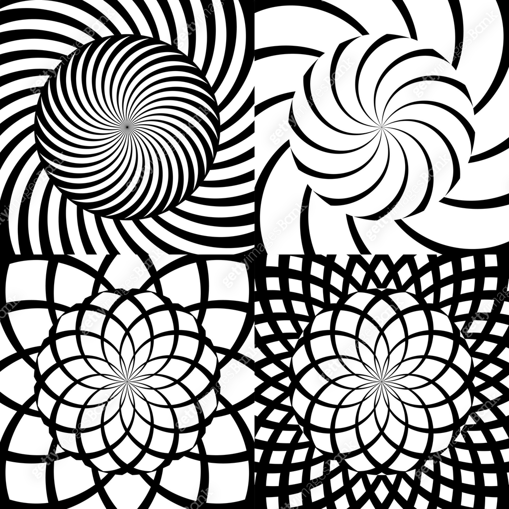 Set of vector psychedelic spiral patterns. 이미지 (1222995383) 일러스트, 무료 ...