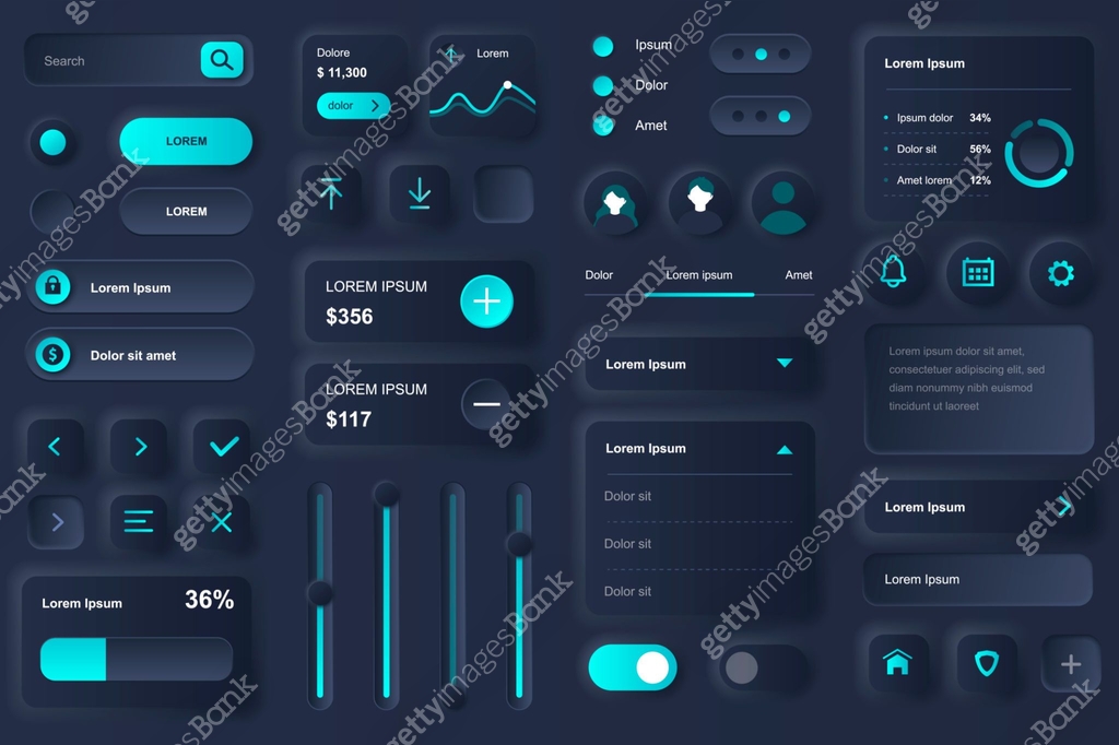 User interface elements for banking mobile app. Financial analytics of ...